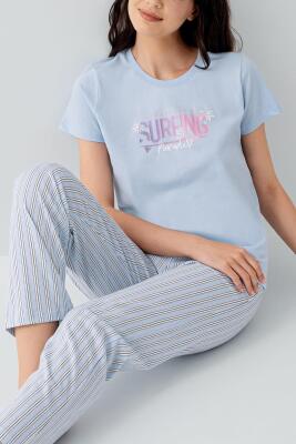 Anne ve Çocuk Pijamaları Ayrı Ayrı Satılır, %100 Pamuk, Kırmızı Kalpli Desen, Anne Kız Pijama Takımı Kombini - 4