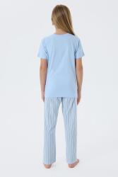 Anne ve Çocuk Pijamaları Ayrı Ayrı Satılır, %100 Pamuk, Kırmızı Kalpli Desen, Anne Kız Pijama Takımı Kombini - 8