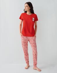 Anne ve Çocuk Pijamaları Ayrı Ayrı Satılır, %100 Pamuk, Kırmızı Kalpli Desen, Anne Kız Pijama Takımı Kombini - 7