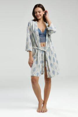 Arnetta 3'lü Ev Giyim, Sabahlık, Dantelli Bralet, Şort Set - 3