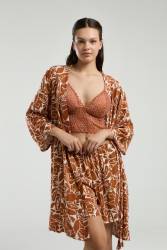 Arnetta 3'lü Takım, Sabahlık, Dantelli Bralet, Şort Set - Thumbnail