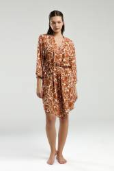 Arnetta 3'lü Takım, Sabahlık, Dantelli Bralet, Şort Set - Thumbnail