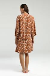 Arnetta 3'lü Takım, Sabahlık, Dantelli Bralet, Şort Set - Thumbnail