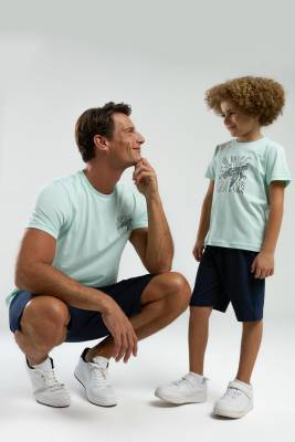 Arnetta - Arnetta %100 Pamuk Baba Oğul Şortlu Takım, Baba ve çocuk pijama ayrı ayrı fiyatlandırılır (1)