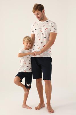 Arnetta Baba Oğul T-shirt ve Bermuda Şort Takım, %100 Pamuk, (ayrı ayrı fiyatlandırılır) - 1
