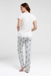 Arnetta Beyaz Lohusa Pijama Takım - Thumbnail