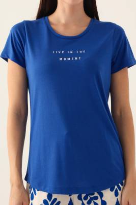 Arnetta Bisiklet Yaka Cepli Yazlık Kadın Pijama Takımı, %100 Pamuk - 3