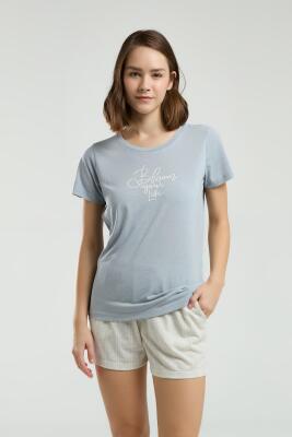 Arnetta Bisiklet Yaka Kısakol T-shirt ve Cepli Kısa Şort Takım - 1