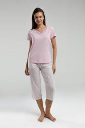 Arnetta Büyük Beden Kadın Kapri Takım - Thumbnail