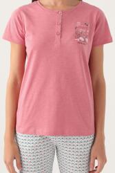 Arnetta Düğmeli Yaka Cepli Kadın Pijama Takımı, Büyük Beden Pijama Takımı, %100 Pamuk Kadın Pijama - 8