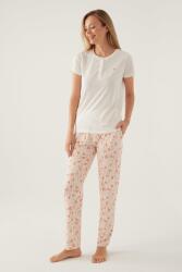 Arnetta Düğmeli Yaka Pamuklu Kadın Pijama Takımı, Büyük Beden Pijama , %100 Pamuklu - 4