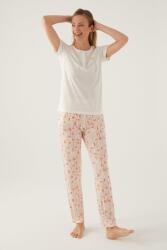 Arnetta Düğmeli Yaka Pamuklu Kadın Pijama Takımı, Büyük Beden Pijama , %100 Pamuklu - 5