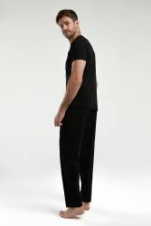 Arnetta Erkek %100 Pamuklu Yazlık Pijama Takım, Kısakollu, Cepli - Thumbnail