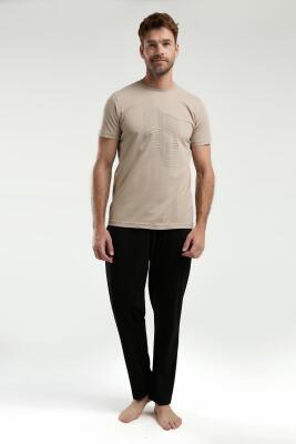 Arnetta Erkek %100 Pamuklu Yazlık Pijama Takım, Kısakollu, Cepli - 5