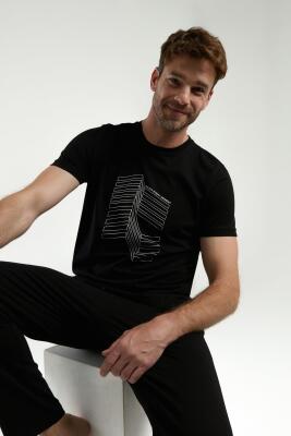 Arnetta Erkek %100 Pamuklu Yazlık Pijama Takım, Kısakollu, Cepli - 11