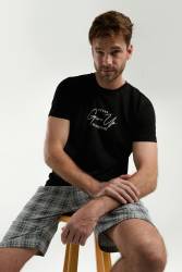 Arnetta Erkek Büyük Beden Ekoseli Bermuda Şort ve T-shirt Takım, %100 Pamuk, cep Detaylı - Thumbnail