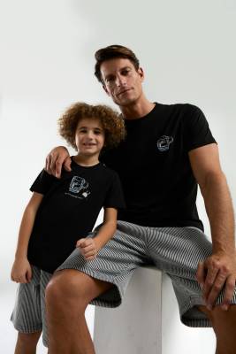 Arnetta - Arnetta Fincan Resimli Baba Oğul Takım, Baba ve çocuk pijamalar ayrı ayrı fiyatlandırılır