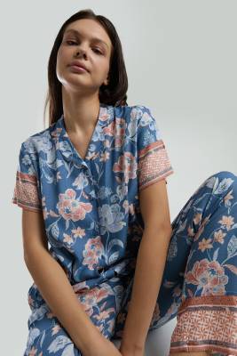 Arnetta Kadın %100 Viskon Kumaş Dokuma Pijama Takım - 3