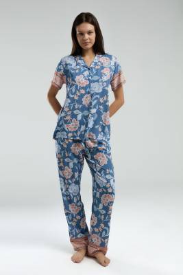 Arnetta Kadın %100 Viskon Kumaş Dokuma Pijama Takım - 4