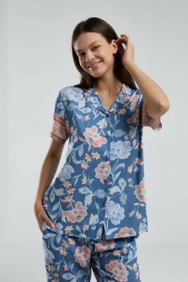 Arnetta Kadın %100 Viskon Kumaş Dokuma Pijama Takım - 6