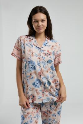 Arnetta Kadın %100 Viskon Kumaş Dokuma Pijama Takım - 8