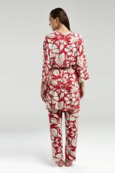 Arnetta Kadın 3'lü Kutulu Pijama Takım, Sabahlık, Bralet, Pantolon - Thumbnail