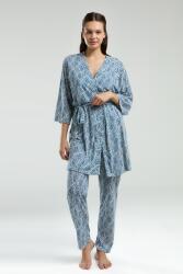 Arnetta Kadın 3'lü Pijama Takım, Cepli Pantolon, İp Askılı Atlet ve Sabahlık Takım