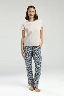 Arnetta - Arnetta Kadın Büyük Beden Viskon Dokuma Yazlık Pijama Takım