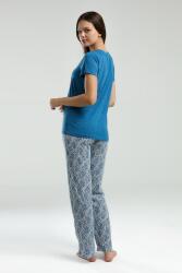 Arnetta Kadın Büyük Beden Yazlık Pijama Takım, V Yaka, Kısakollu Cep Detaylı - 6