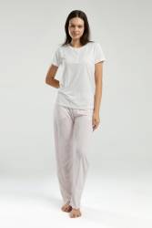 Arnetta Kadın Büyük Bedenli Yazlık Düğmeli Pijama Takım - Thumbnail