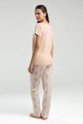 Arnetta Kadın Dantel V Yaka Yazlık Pijama Takım - Thumbnail