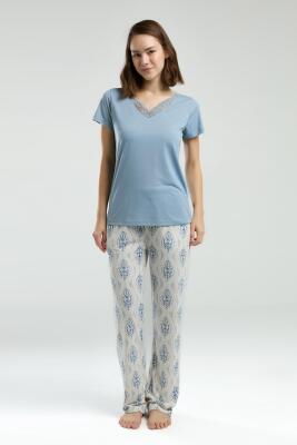 Arnetta Kadın Dantel V Yaka Yazlık Pijama Takım - 2