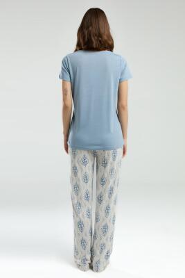 Arnetta Kadın Dantel V Yaka Yazlık Pijama Takım - 5