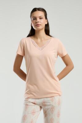 Arnetta Kadın Dantel V Yaka Yazlık Pijama Takım - 6