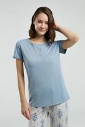 Arnetta Kadın Düğmeli Yaka Yazlık Kapri Takım - Thumbnail