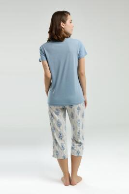 Arnetta Kadın Düğmeli Yaka Yazlık Kapri Takım - 5