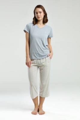 Arnetta Kadın Kapri Takım, V Yaka Kısakol, Cep Detaylı - 6