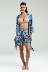 Arnetta Kadın Sabahlık Bralet Sütyen ve Şort Set, %100 Viskon Kumaş 3'lü Takım  - 2
