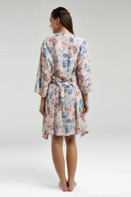 Arnetta Kadın Sabahlık Bralet Sütyen ve Şort Set, %100 Viskon Kumaş 3'lü Takım  - 12