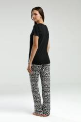 Arnetta Kadın Siyah Pijama Takım - Thumbnail