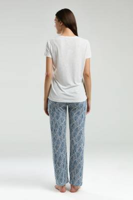 Arnetta Kadın Süprem Dokum Yazlık Pijama Takım, V Yaka, Kısakollu Cep Detaylı - 11