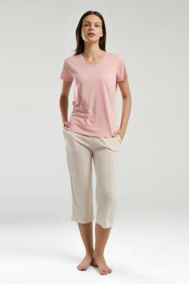 Arnetta - Arnetta Kadın T-shirt ve Cepli Kapri Takım