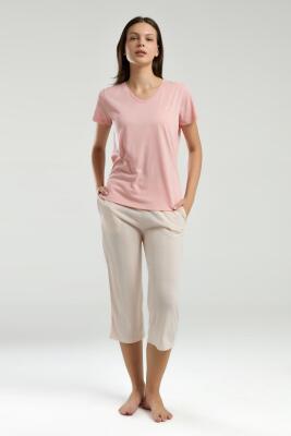 Arnetta Kadın T-shirt ve Cepli Kapri Takım - 1