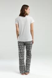 Arnetta Kadın Yazlık Pijama Takım, Bisiklet Yaka, Kısakollu, Düğmeli, Cep Detaylı - 5