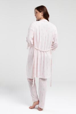 Arnetta Pembe Çizgili 3'lü Lohusa Pijama Seti - 6