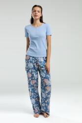 Arnetta Üst Kaşkorse Alt Dokuma Kumaş Kadın Pijama Takım, Cep Detaylı - 3