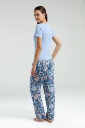 Arnetta Üst Kaşkorse Alt Dokuma Kumaş Kadın Pijama Takım, Cep Detaylı - 5