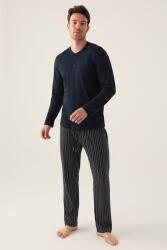 Arnetta Uzunkol Kuutulu Erkek Pijama Takım, %100 Pamuk, Büyük Beden Erkek Pijama Takım (1)