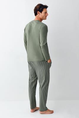 Arnetta Uzunkol Kuutulu Erkek Pijama Takım, %100 Pamuk, Büyük Beden Erkek Pijama Takım - 10