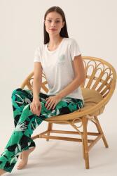 Arnetta Yan Cepli Bisiklet Yaka Kadın Pijama Takımı, %100 pamuklu pijama - 2